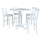 International Concepts Round 36 in Rd Extension Dining Table 40.9 inH, 4 X-Back Bar Height Stools, White, 36 in W, 48 in L K08-36RXT-27B-6133-4 - alternate 1